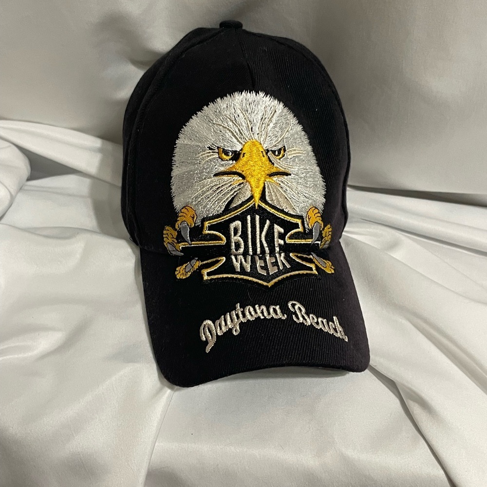 Daytona Beach Bike Week Black with Eagle and Claws Embroidered Cap